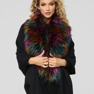 Fashion Nova Freestyle Faux Fur Tassel Fringe Wrap